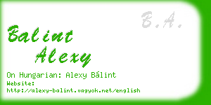 balint alexy business card